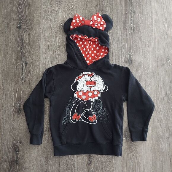 Disneyland Disney Parks Minnie Mouse Pullover Hoodie with Ears Youth Small - Picture 1 of 5